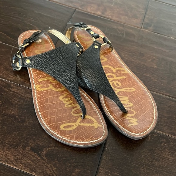 Sam Edelman black and gold sandals 9 - Picture 1 of 13